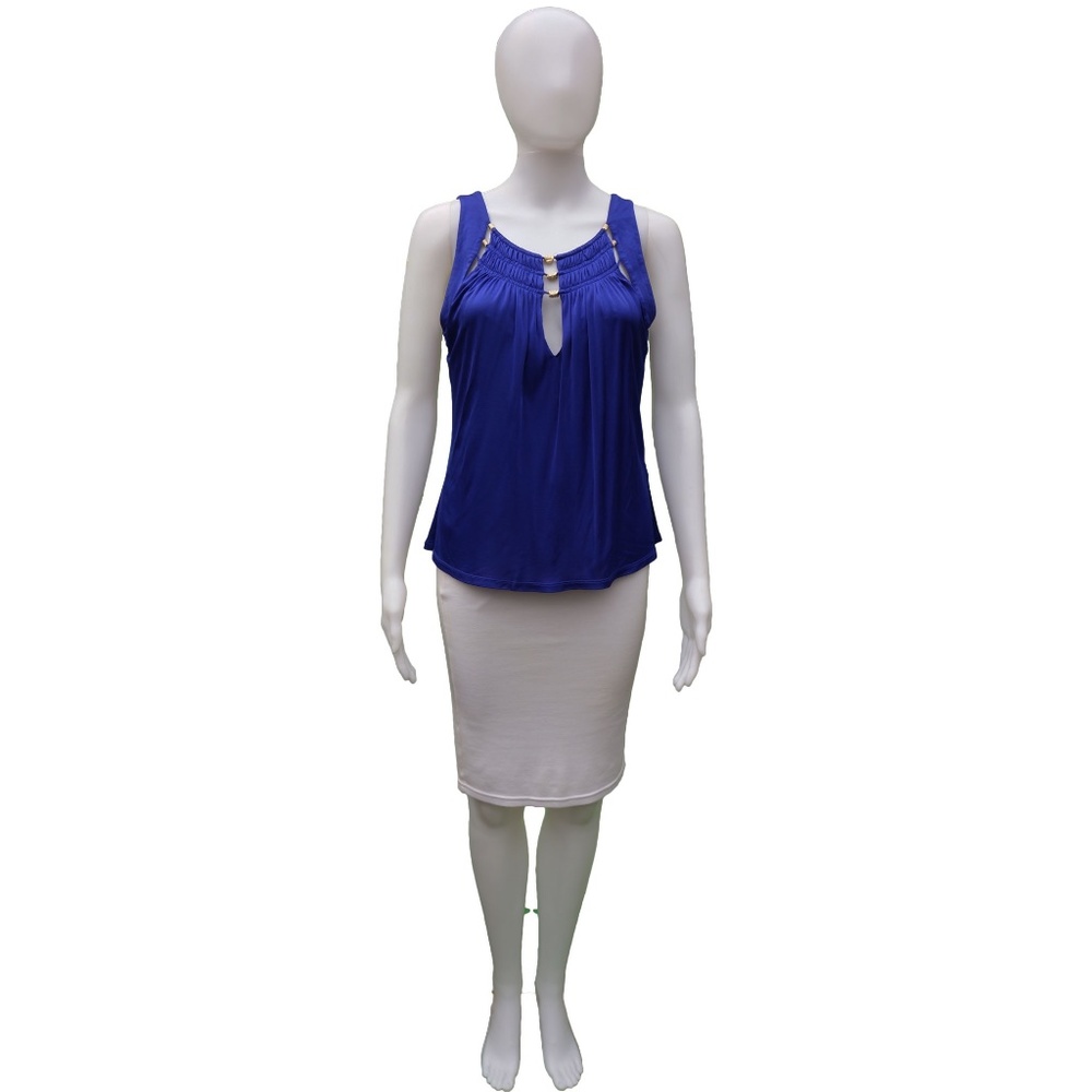 ROBERTO CAVALLI COBALT COCKTAIL SERPENT EMBELLISHMENT TOP